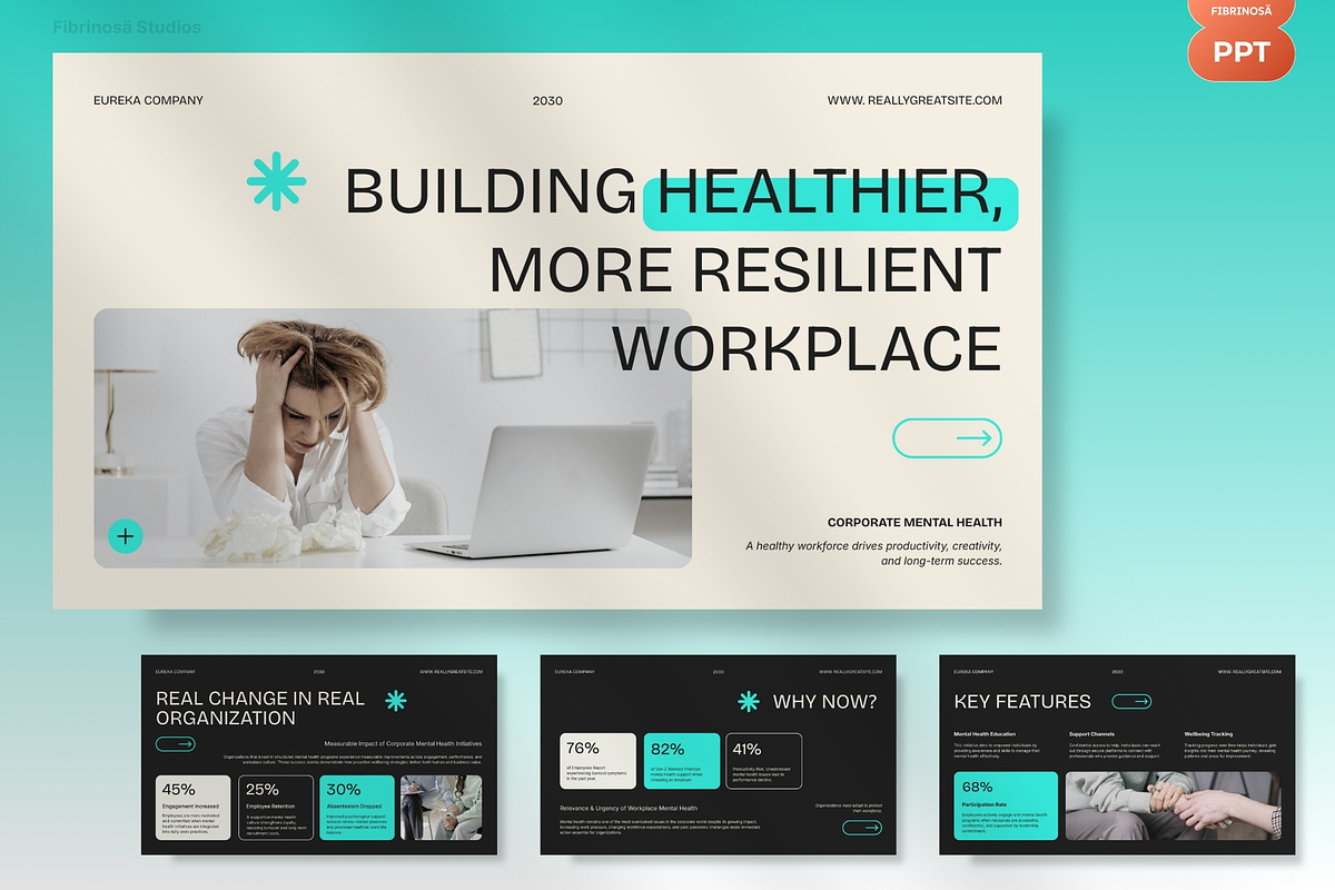 Mental Health in Workplace, a Presentation Template by FIBRINOSÄ (Photo 2 of 7)