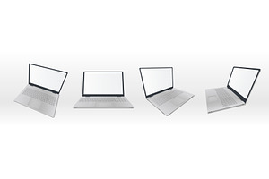 Laptop mockup - notebook with open, a Technology Illustration by art PVP - market