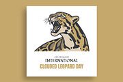 Clouded Leopard Day Banner, a Social Media Template by nandinigraphics (Thumbnail 1 of 3)