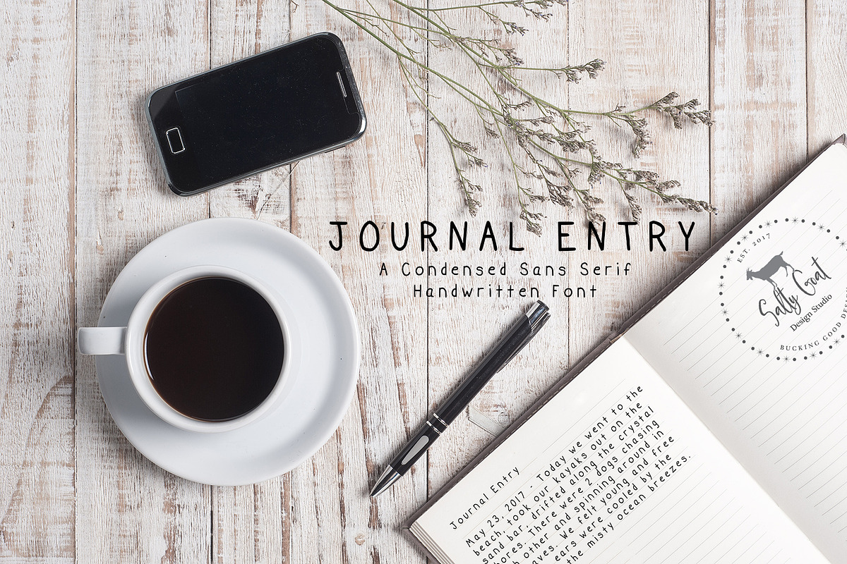 Journal Entry Handwritten Print Font