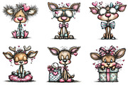 Whimsical Valentine Deer Clipart, an Illustration by CraftArtStudio (Thumbnail 6 of 6)