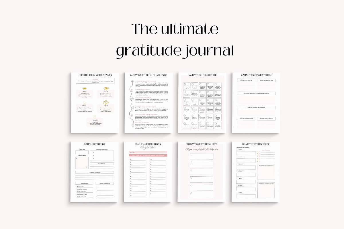Gratitude planner Canva template, a Design Template by Cate Creates (Photo 3 of 9)