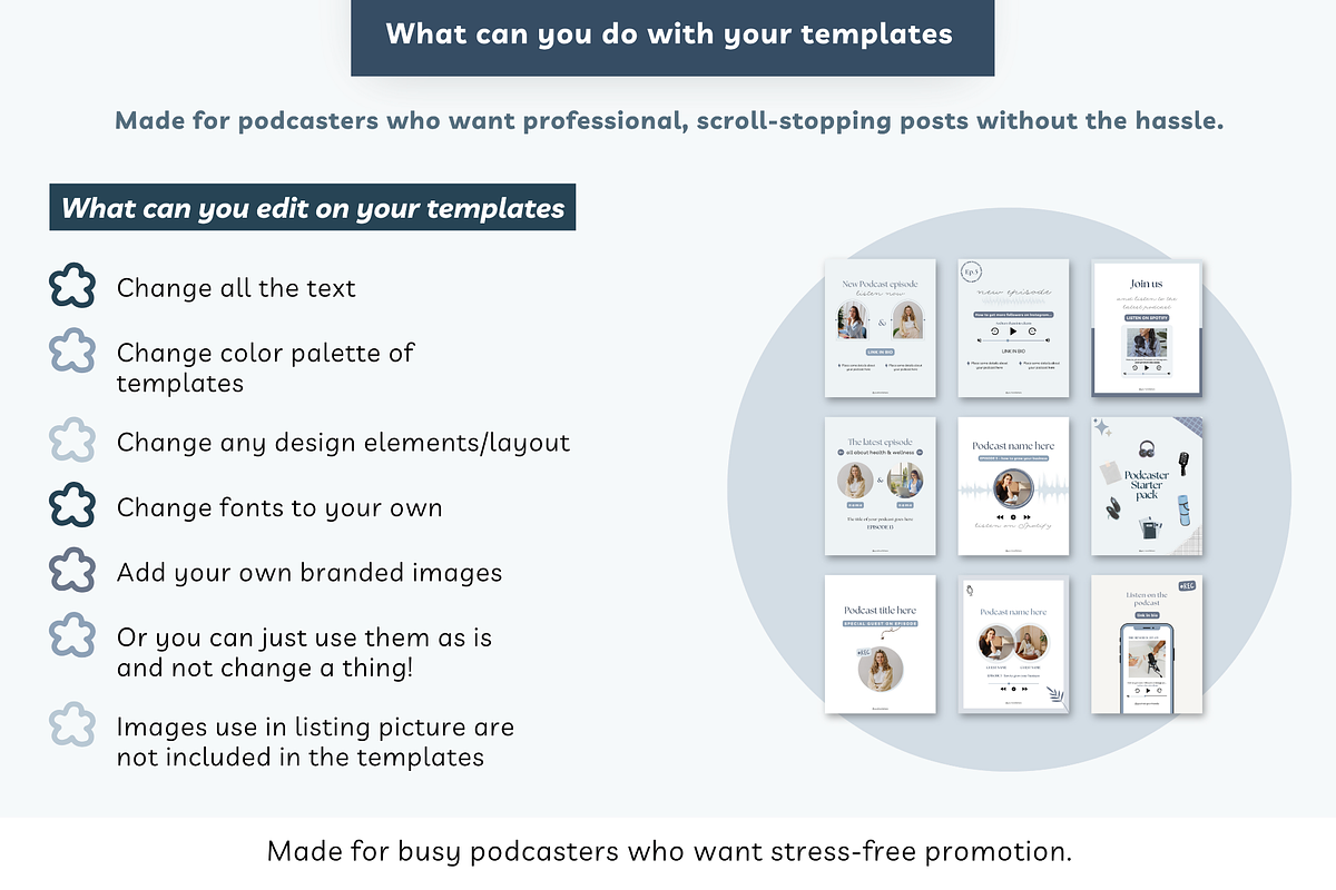 Podcast Canva Instagram templates, a Social Media Template by Cate Creates (Photo 10 of 10)
