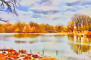 Central Park, NYC Watercolor Print, a Nature Photo by Wild Wanderer Photography (Thumbnail 2 of 2)