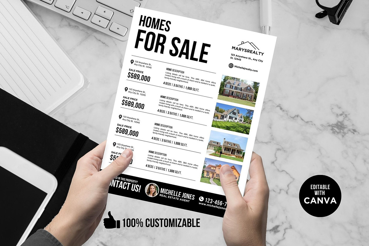 Real Estate Multiple Listing Flyers, a Flyer Template by CreativeVinesStore (Photo 2 of 7)