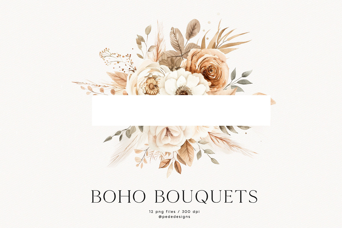 Boho Bouquets, a Decorative Illustration by PeDe Designs (Photo 9 of 9)