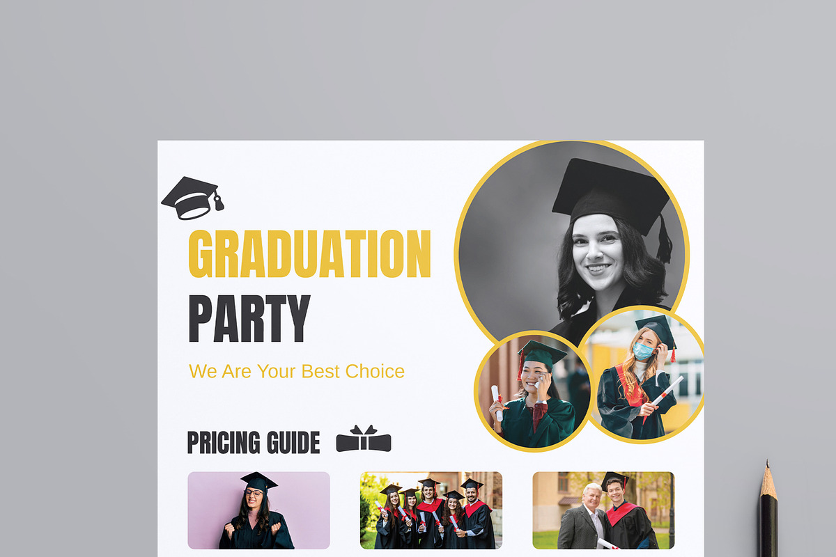 Happy Graduation Flyer Template, a Flyer Template by MightyDesign (Photo 2 of 8)