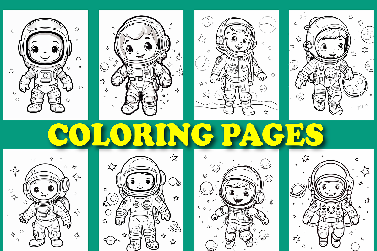 200 Space Coloring Pages for Kids, a Brochure Template by Design Station (Photo 5 of 6)
