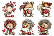 Whimsical Animals Valentine Day Clip, an Illustration by DreamPrint404 (Thumbnail 4 of 7)