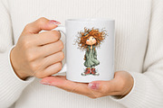 Whimsical Traveler Girl Clipart PNG, a Seasonal Illustration by Canvas Craft (Thumbnail 5 of 10)
