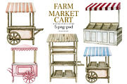 Watercolor food farm market cart, an Object Illustration by yana.fefelova (Thumbnail 1 of 4)