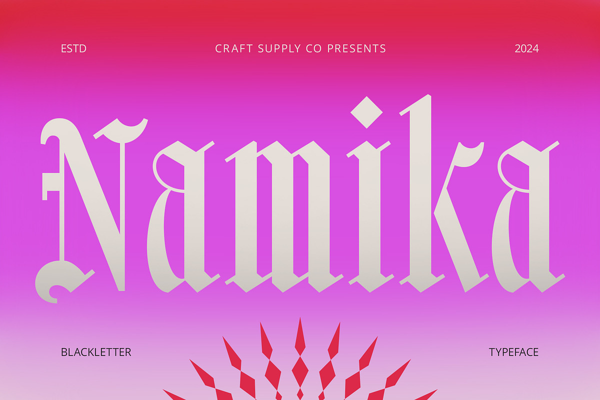 CS Namika – Blackletter Font, a Blackletter Font by Craft Supply Co. (Photo 1 of 8)