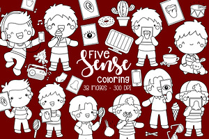 Five Senses Clipart - Kids Coloring