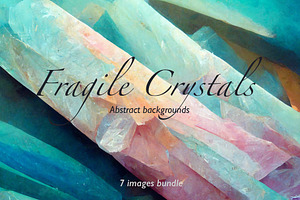 Pastel crystals backgrounds set