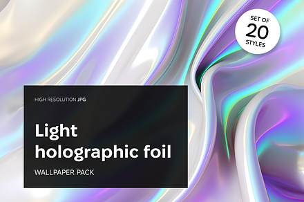 Light holographic wallpaper pack