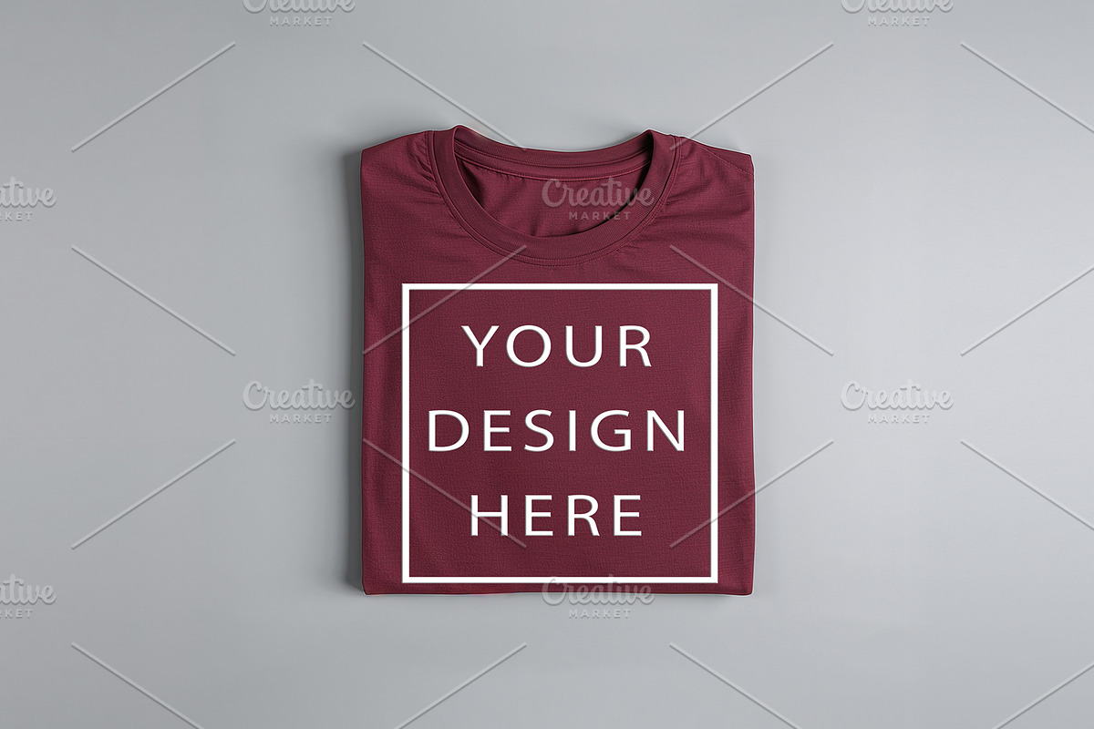 T-Shirt Mockup - Maroon Edition, a Shirt Mockup by ForhadGFX (Photo 7 of 12)