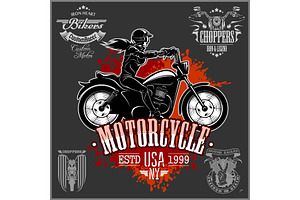 Beautiful girl on a motorcycle draw, a Person Illustration by Digital-Clipart