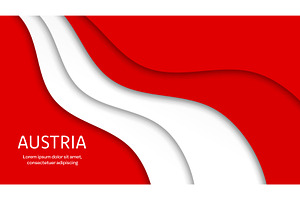 Paper cut national flag of Austria, a Decorative Illustration by Vector Tradition