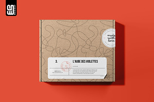 Box With Set Of Stickers Mockup