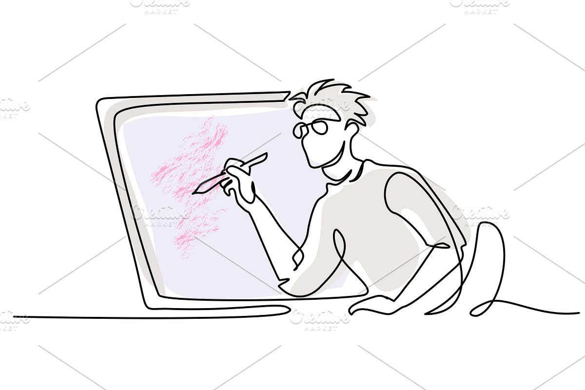 Concept of freelance graphic, a Person Illustration by Valenty