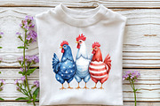 Patriotic USA Chicken PNG, 4th of Ju, an Illustration by Libby Wishes (Thumbnail 4 of 4)