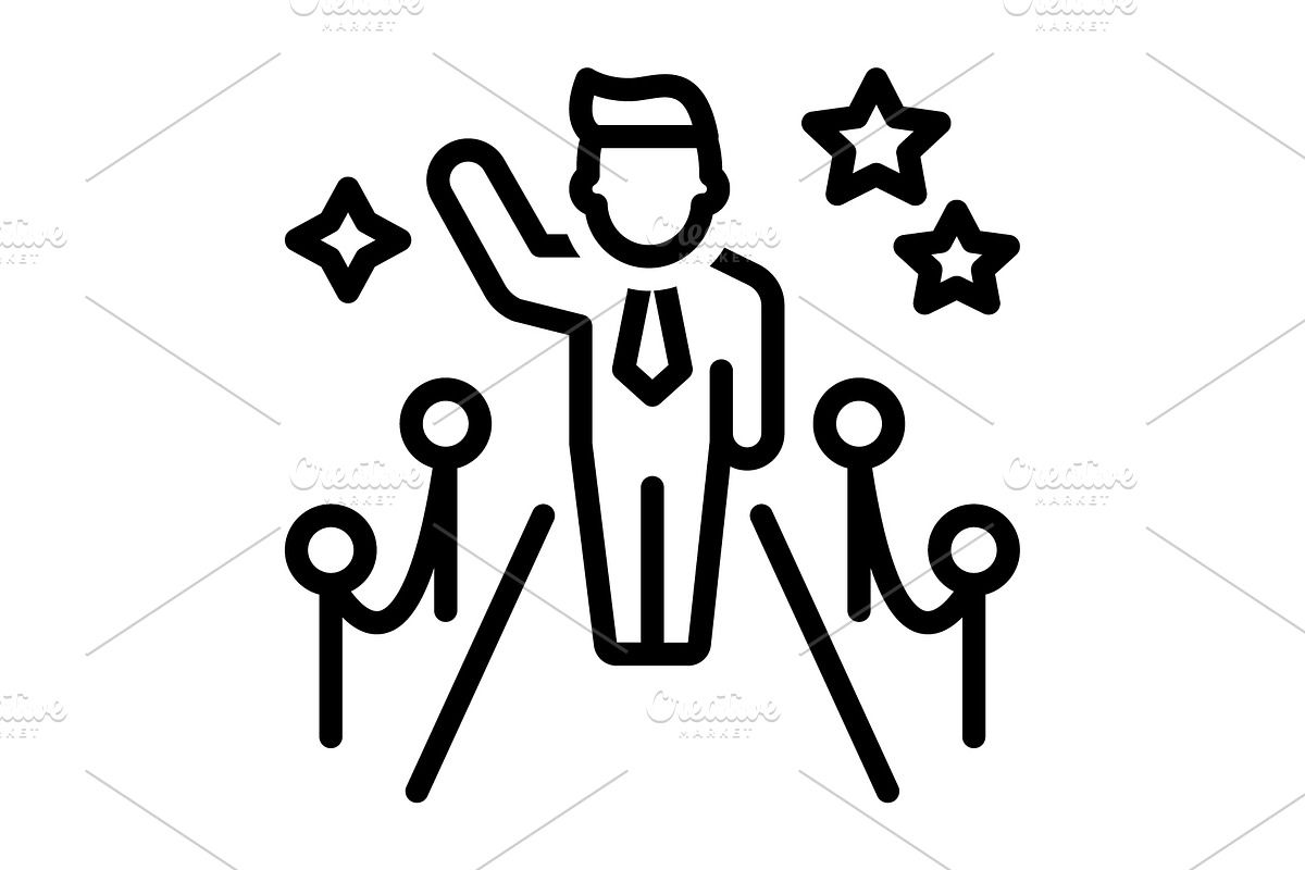 Celebrity figure black icon, an Outline Icon by Creative priyanka