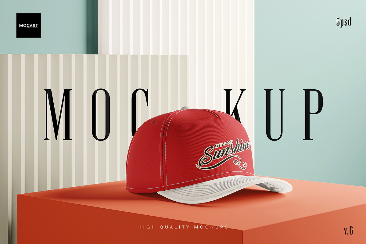 Cap Mockup Set v.6, an Apparel Mockup by Mocart (Photo 1 of 9)