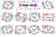 Thank You Card Set - Watercolor, an Illustration by hafijul (Thumbnail 1 of 13)