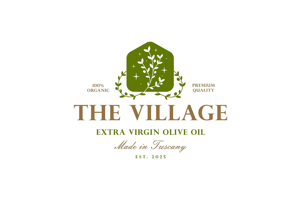 Olive Oil Leaves House Logo, a Branding & Logo Template by Buqancreative