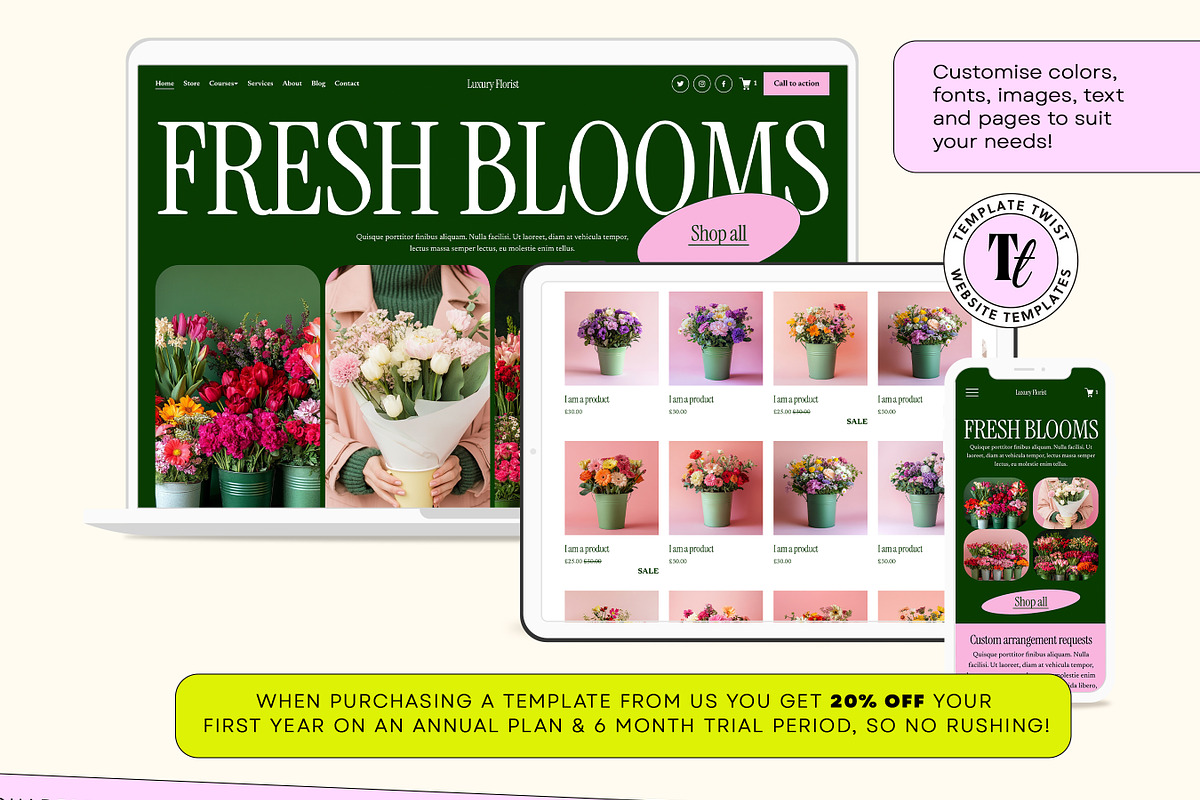 Luxury Florist Squarespace Template, a Squarespace Template by Template Twist Shop (Photo 8 of 10)