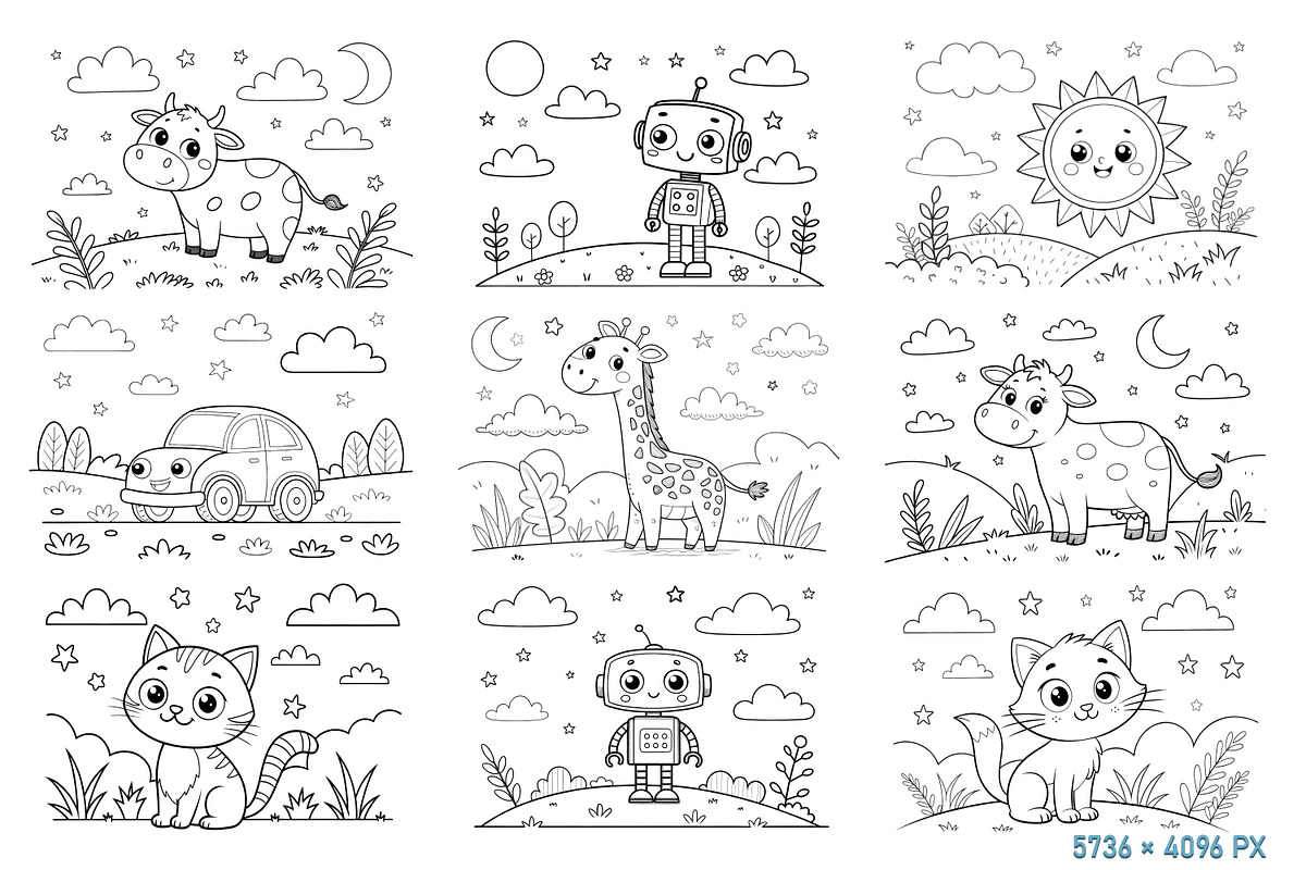 Big Kids Coloring Pages Bundle, an Education Illustration by Vaniuta_Art (Photo 6 of 7)