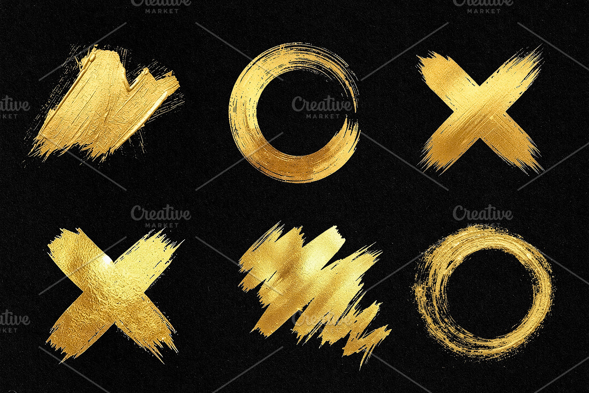 70 Golden Brush Stroke Elements, an Object Graphic by smishura (Photo 7 of 7)