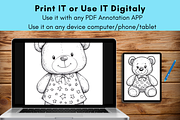 Cute Animal Coloring Pages for Kids, an Animal Illustration by LA Design (Thumbnail 7 of 10)