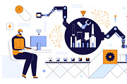 Robotics in Industrial Automation, a Technology Illustration by IcoMaker (Thumbnail 12 of 21)