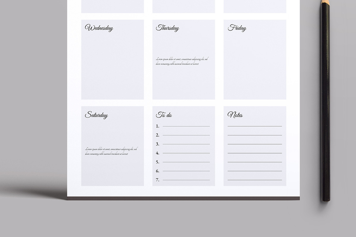 Weekly Plan Layout, a Stationery Template by MightyDesign (Photo 5 of 8)