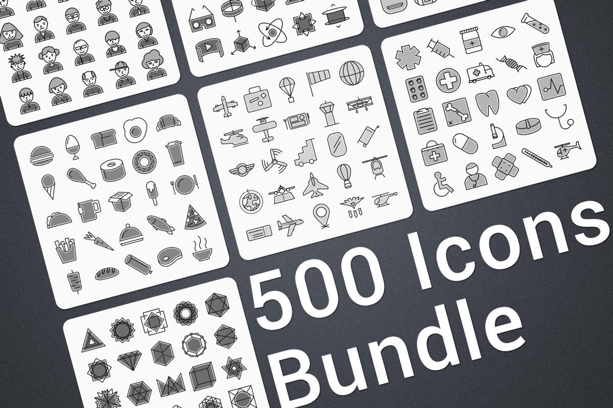 500 Modern Icons Bundle SALE -84%, an Icon by Krukowski Graphics (Photo 1 of 8)