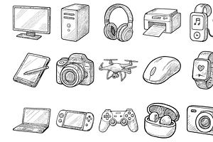 Electronic Device Set, an Object Graphic by nikagraphic