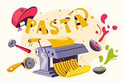 Cooking pasta, a Food Illustration by Dmitry Moiseenko (Thumbnail 2 of 2)