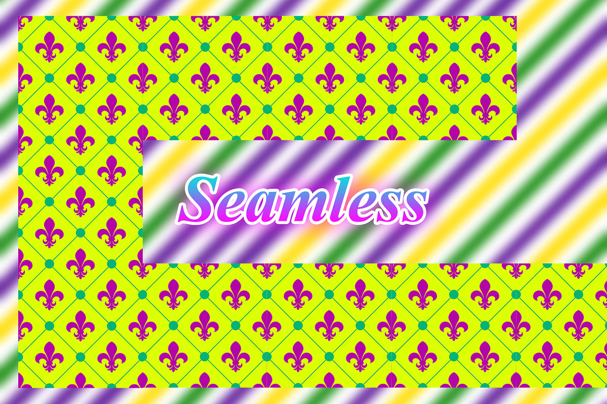 Mardi Gras Seamless Pattern, a Pattern Graphic by Digital Studio (Photo 2 of 6)