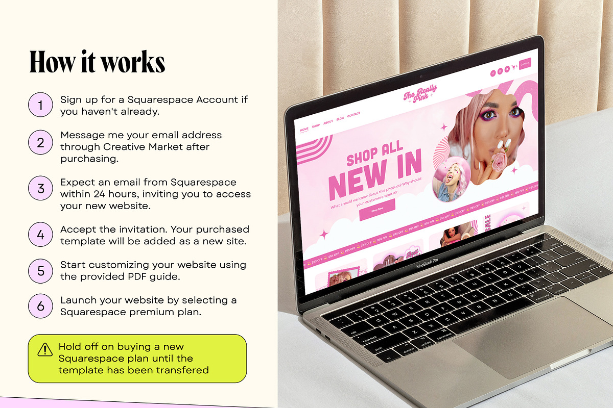 Bright Pink Squarespace Template, a Squarespace Template by Template Twist Shop (Photo 5 of 10)
