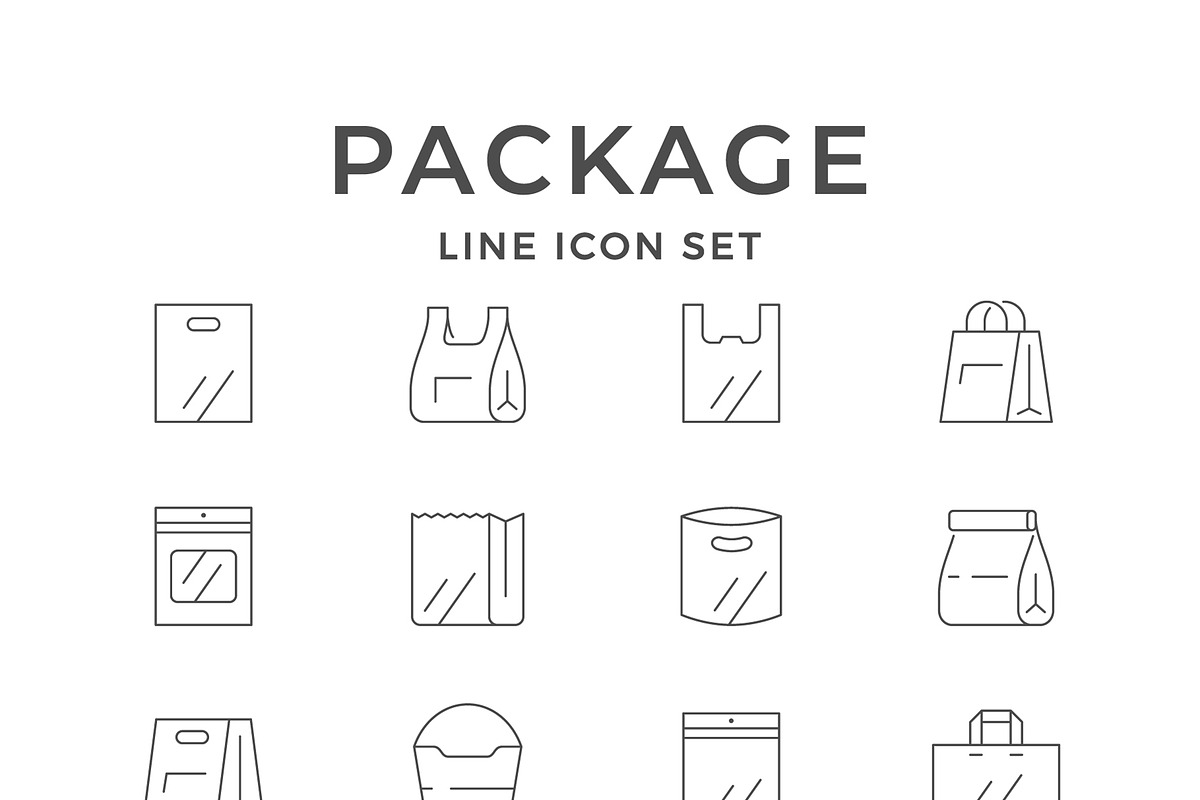 Set line icons of package, an Outline Icon by motorama (Photo 1 of 2)