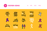 15 World Cancer Day Icons, an Illustration by Hello Mister Frank (Thumbnail 3 of 4)