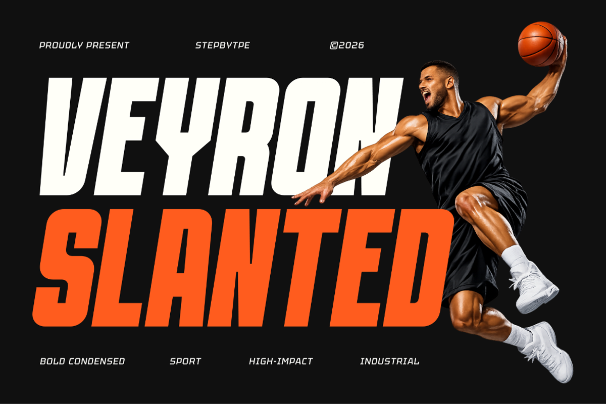 Veyron Slanted, a Sans Serif Font by Brand_Hero (Photo 1 of 13)