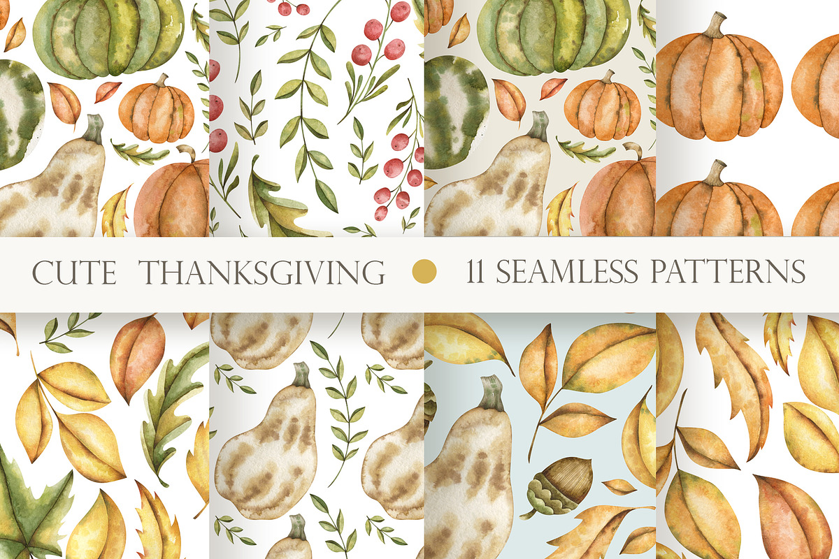 Watercolor Cute Thanksgiving Set, an Object Graphic by OrangePeafowlArt (Photo 11 of 15)