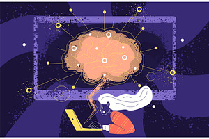 Neural network education. Deep, a Technology Illustration by Stock-Smart-Start