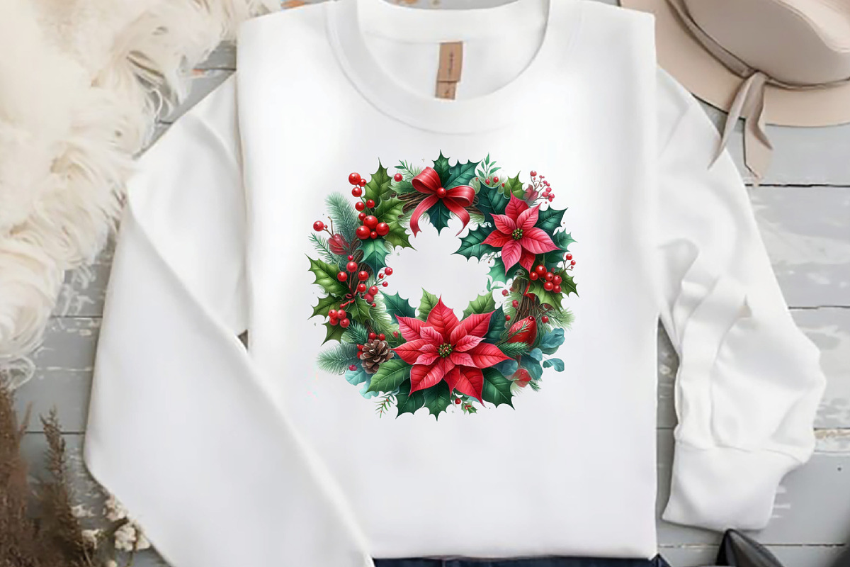 Watercolor Christmas Wreath Clipart, an Illustration by DreamCafeArt (Photo 4 of 5)