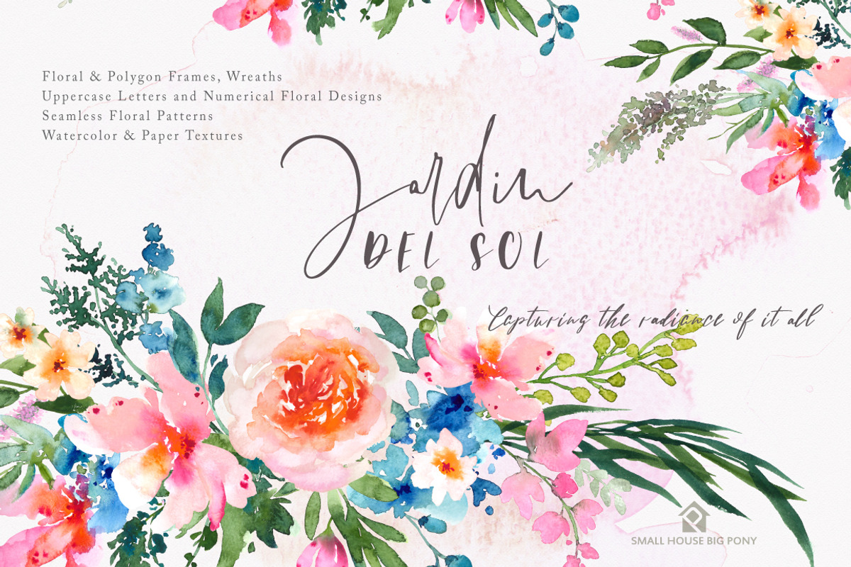 Jardin Del Sol - Watercolor Floral S, an Illustration by SmallHouseBigPony (Photo 1 of 13)