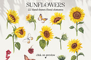 Sunflowers PNG, EPS, AI, SVG, a Graphic by Elena_Sedova (Thumbnail 2 of 9)