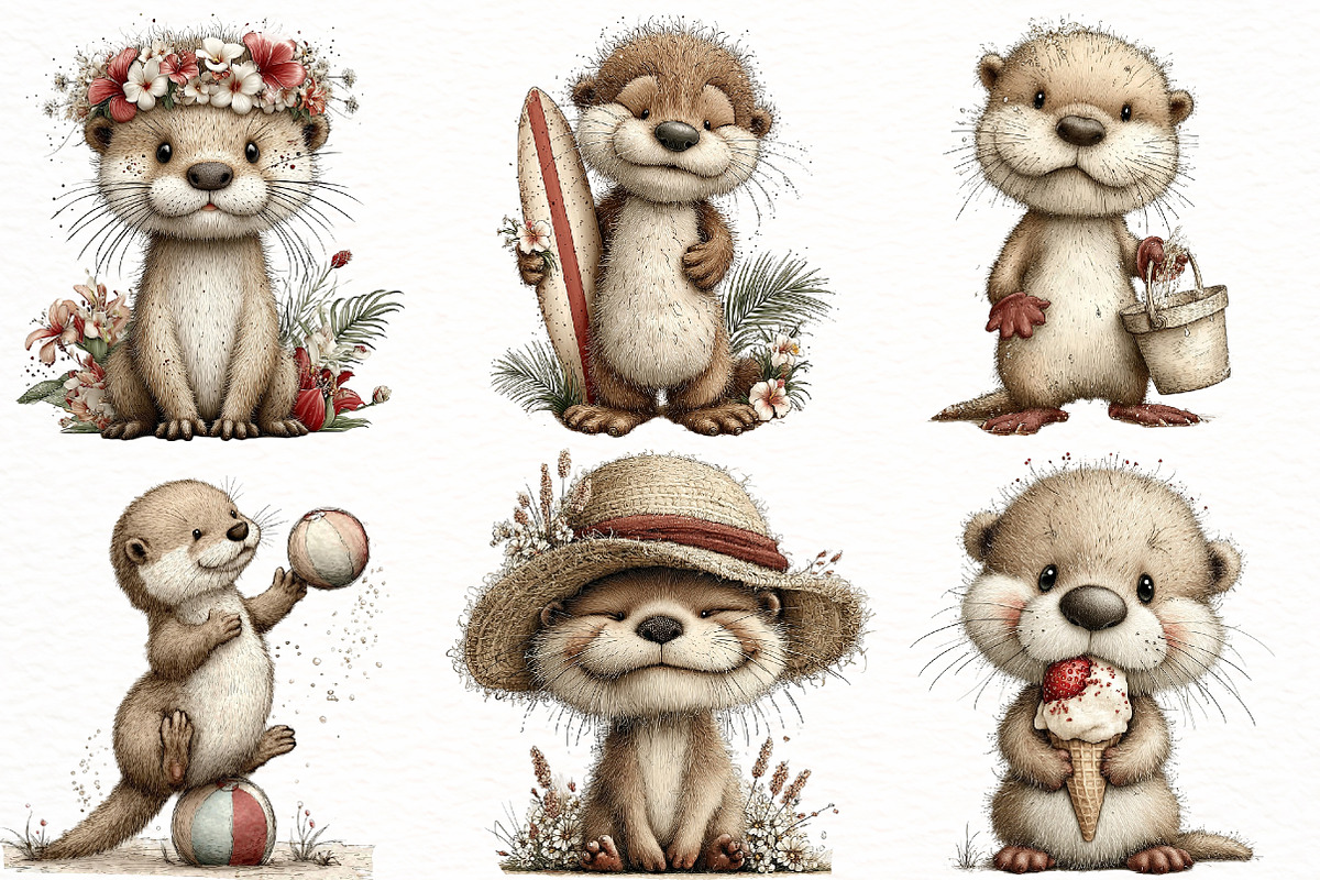 Whimsical summer seal Clipart, an Illustration by Designworld (Photo 3 of 7)