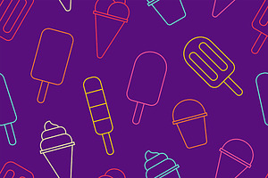 Seamless Pattern With Ice Cream